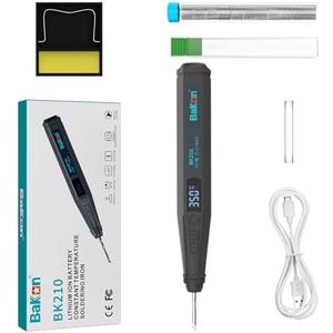 BK210 Cordless Soldering Iron, Portable Solder Iron Kit, Micro Soldering Kit & Battery Powered Soldering Pen, Usb-Type-C Port, Lcd Digital (BK210-2024)