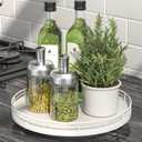 10" Oak Wood Lazy Susan Organizer, Lazy Susan for Cabinet Dining Table Pantry Wood Turntable Organizer Tray for Coffee Table Kitchen Countertop Salt Pepper Spice Organization and Storage Round White