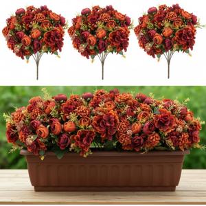 XunYee 12 Bundles Fall Thanksgiving Artificial Flowers Burnt Terracotta Flowers Fake Silk Roses Bouquets Realistic Florals Bulk Arrangements Decor for Outdoor Wedding Table Centerpieces (Orange) XunYee 12 Bundles Fall Thanksgiving Artificial Flowers Burnt Terracotta Flowers Fake Silk Roses Bouquets Realistic Florals Bulk Arrangements Decor for Outdoor Wedding Table Centerpieces (Orange)