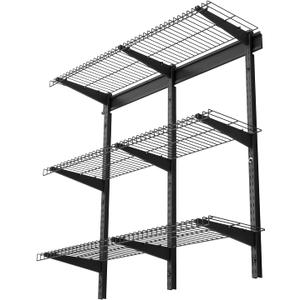 VEVOR 3-Tier Heavy Duty Wall Garage Shelving, 1 x 3 ft Steel Wall Mounted Shelving Unit, 11 x 36 Inch Per Shelf Floating Storage Metal Rack for Garage with 450 lbs Total Weight Capacity, Black, 13 ft