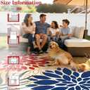 Yinhua Dahlia Floral Outdoor Rug 8x10 Colorful Indoor Outdoor Rugs Washable Patio Rug Non Slip Large Flower Area Rug Low Pile Outdoor Carpet for Patio, Deck, Porch, Balcony, Camping, Red and Blue