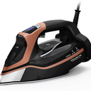 Rowenta Iron Steam Force Pro Steam Iron for Clothes, 1850 Watts, 5 Presets Smart Screen, Stainless Steel Soleplate, HighEfficiency Handheld Steamer Ironing, AntiDrip Protection, Black Copper, DW9580