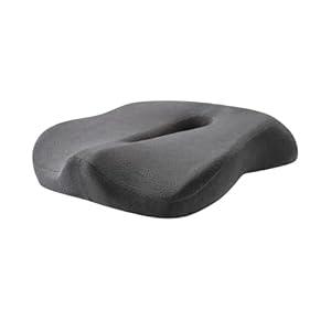Large Memory Foam Seat Cushion for Tailbone, Coccyx & Pressure Relief  Ergonomic Cushion for Office Chair, Car, Home & Wheelchair  Ultimate Comfort for Long Sitting Hours  Grey (Unisex)