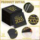 100Pcs Class of 2026 Graduation Napkins, Disposable Congrats Grad Paper Cocktail Napkins Square Foil Dot Hand Towels for 2026 School University College Graduation Party Decorations (Black and Gold