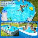AGPTEK 800 GPH Pool Filter Pump for Above Ground Pools, Water Circulation Cartridge Pump with GFCI Safety Protection, 24ft Long Cord ETL Certified Cartridge Filter Pump,10-15ft Frame & Inflatable Pool
