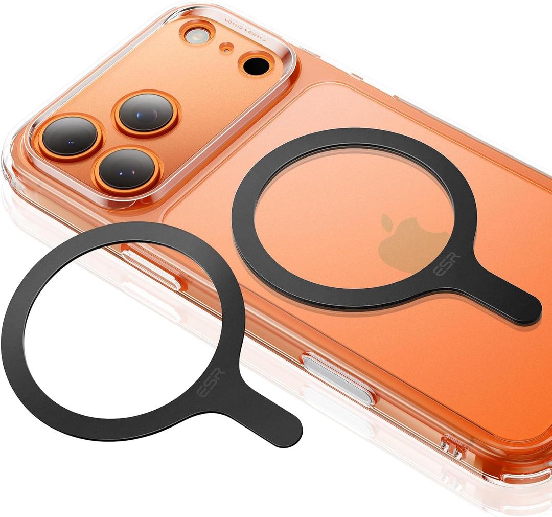 ESR for MagSafe Sticker 360, MagSafe Ring, 2 Pack Magnetic Ring, Universal Magnetic Wireless Charger Conversion Kit for iPhone 17/16/16e/15/14/13/12/11, Samsung Galaxy, Google Pixel 10, Black