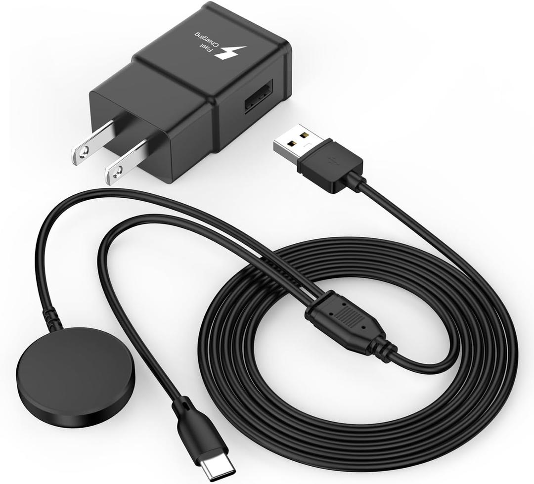 2 in 1 Samsung Watch Charger, 6.6FT Galaxy Watch Charger Fast Charging Cable with 18W USB A Fast Charger Adapter for Samsung GalaxyWatch 7/6/5/4/3/Active/Ultra/Fe, Galaxy S25/S24/S23/S22 Ultra/Flip 6