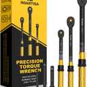 6-Piece Torque Wrench Set (1/4", 3/8", 1/2" Drive) - 3% High Precision Click Tool Kit with Extension Bars - Prevent Bolt Stripping for Car, Motorcycle & Carbon Bike Maintenance