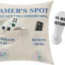 2 x FUTEI Children Gifts,Gamer'Spot Throw Pillow Covers 18x18 Inch Set of 1 Christmas Holiday Home Decor for Couch Bed Living Room (Comes with 1 Pack Standard Size White Game Socks)