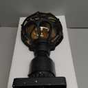 Dusk to Dawn Outdoor Lamp Post Lights, Aluminum Rustproof Globe Post Light for Porch Front Door Driveway Lawn Garden, Black Sphere Exterior Pillar Post Light, Hardwired 3" Pier Mount Post Lantern