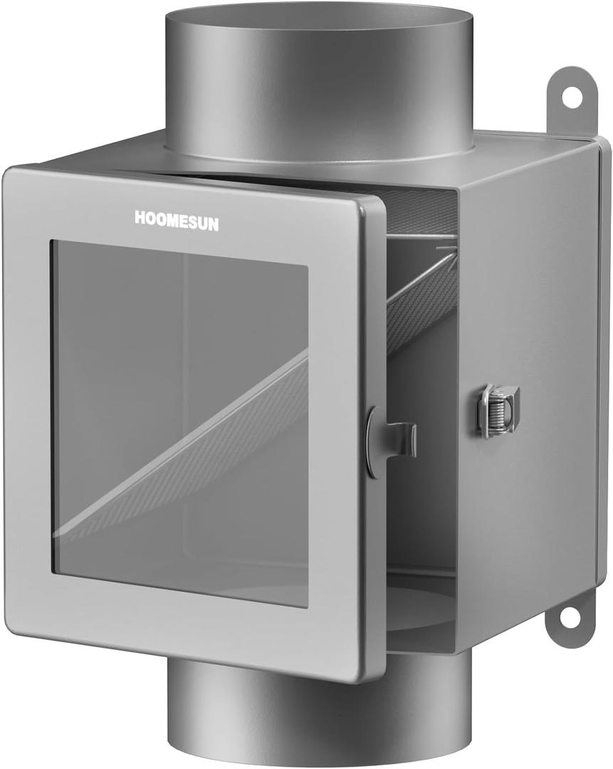 Dryer Duct Lint Trap, Indoor Dryer Vent Kit with 4inch 8FT Dryer Vent Hose, 2 Clamps, 2 Stainless Steel Mesh, Secondary Lint Trap for Electric Clothes Dryers - Dryer Lint Catcher (Metal)