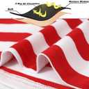 LEDING Casual Shirts Mens Short Sleeve Striped Black White Cotton Spandex Summer Holiday Travel Basic Pullover Crew Shirt (XXL)