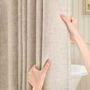 XOGUIBO Linen Shower Curtain Boho Farmhouse Shower Curtains for Bathroom Neutral Luxury Fabric Taupe, Beige 72 x 72