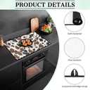 Stove Top Covers, Cow Print Brown Heat-Resistant Stove Top Cover for Electric, 20.96" x 29.18" Anti-Slip Waterproof Mat for Glass Stove Top Protector Pad Multipurpose Foldable Cooktop Cover
