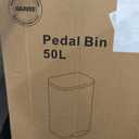 Garvee 13 gal / 50 L Metal Kitchen Trash Can with Lid, Large Rustproof Garbage Can for Kitchen, Step-on Trash Bin with Inner Bucket, Rear Handle, Soft Close Lid, White