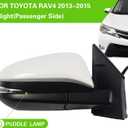 Side Mirror for Toyota RAV4 2013 2014 2015 POWER+LAMP+HEAT+BSM-8Pins, Right Passenger Side,replace for Partslink #TO13213111, White RH
