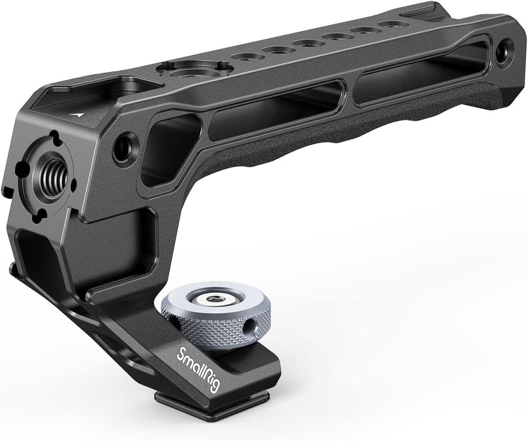 SmallRig Lightweight Top Handle, Grip for DSLR Camera Cage, Universal Handle with 5 Cold Shoe Adapters and Cold Shoe Base (Lite)