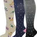 Dr. Motion Women's Compression Knee High Socks, 15-20 mmHg, 3 Pairs (9-11)