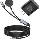 2 in 1 Charger Compatible with Samsung Watch Charger,35W PD Fast Charging for Galaxy Watch 8/7/6/6 Classic/5/5 Pro/4/4 Classic/3/Acitve 2/Active 1, For Galaxy S25/S24/S23/S22/S21/ Z Fold (5FT)