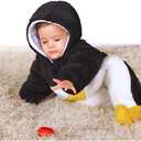 Gaorui Newborn Baby Jumpsuit Outfit Hoody Coat Winter Infant Rompers Toddler Clothing Bodysuit Cartoon (Black, M)