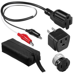 Dreyoo Circuit Breaker Finder Adapter Accessory Kit, Circuit Breaker Leads Tester with Clips, Light Socket, 3-2 Prong Grounding Outlet Adapter and Carrying Case Compatible with ET300 ET310 Dreyoo Circuit Breaker Finder Adapter Accessory Kit, Circuit Breaker Leads Tester with Clips, Light Socket, 3-2 Prong Grounding Outlet Adapter and Carrying Case Compatible with ET300 ET310