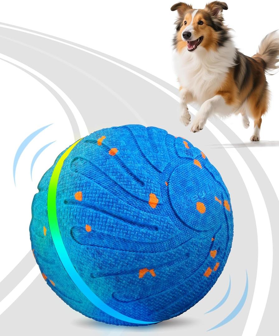 Xeuch Smart Interactive Dog Balls, Automatic Moving Ball for Medium and Large Dogs, ETPU New Material, Motion Activated Rolling & Rotating Bouncy Toy for Dog Enrichment & Stimulation (Deep Blue)