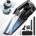 Handheld Vacuum Cordless Portable Car Vacuum with LED Light, High Power Suction, 3 in 1, Lightweight Rechargeable Hand Vacuum, Hand Held Vacuum Cleaner for Car Home Office, Pet Hair, Black