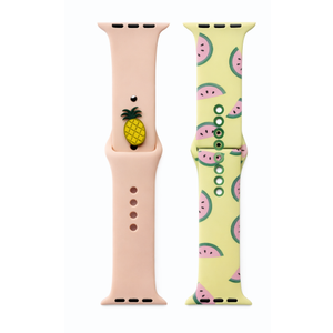 3pcs Apple Watch Silicone Band Summer Cnte Fruit Pineapple, Watermelon, 38mm 40mm 41mm