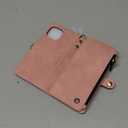 Defencase Compatible with iPhone 13 Mini Case Wallet with RFID Blocking Card Holder for Women Men, PU Leather Magnetic Snap Flip Zipper Strap Wallet Phone Case Fit for iPhone 13 Mini 5.4", Rose Pink