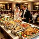 9QT Gold Rectangular Chafing Dishes Buffet, 7 Multi-Size Food Pan, 4Pack