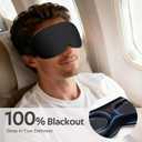 2 x Sleep Mask for Men Women - 100% Blackout Eye Masks for Sleep - 3D Soft Sleeping Mask for Side Sleepers - Zero Pressure Lash Extensions Eye Cover Shade for Airplane Travel Essentials, Black