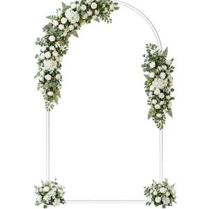 7.2FT Metal Wedding Arch Backdrop Stand,Stable Wedding Arch Frame for Wedding Ceremony Birthday Party Baby Shower Graduation Anniversary Floral Decoration,White