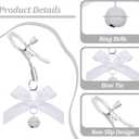 2Pcs Body Jewelry Non Piercing, Adjustable Nipple Clamps for Adult, Stainless Steel Bow Nipple Clips with Bell, Pressure Nipples Clamps with Chain, White Nipples Jewelry for Adults