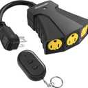 DEWENWILS Outdoor Remote Control Outlet, Wireless Remote Outlet Power Switch, Weatherproof 15 A Heavy Duty Electrical Plug, 3 Grounded Outlets for String Lights, 100Ft Range, UL Listed