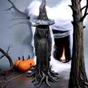 Witch Statue Resin Crafted Desktop Ornament, Hand-Painted Enchanting Witch Statue, Retro Magician Mysterious Curse Halloween Theme Statues Figurine