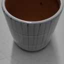 Creative Co-Op White & Black Terracotta Footed Planter