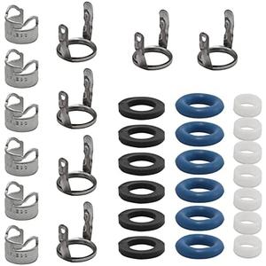 Fuel Injector Seal Kit, 6 Set Fuel Injectors Seals Repair Kit, Repair O-ring Kit, Replacement for A4 A6 A8 2.8L 3.2L V6, OE 06E998907G