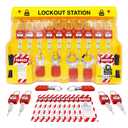TRADESAFE Lockout Tagout Station with Loto Devices - 14 Pack Safety Lock Set, 6 Hasps, 40 Do Not Operate Tags, Lock Out Tag Out Kit Board, Lockout Safety Supply for OSHA Compliance