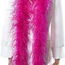 Soarer Fuchsia Ostrich Feather Boas  2yards 3ply Long Boas for Party, DIY Production, Clothing Decoration(Hot Pink)