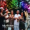 Brizled Color Changing RGB Christmas Lights, 66ft 200 LED Red White Blue String Lights Music Sync, 120+ Modes Remote Dimmable Outdoor Mini Tree Light Indoor Plugin for July 4th Xmas Halloween