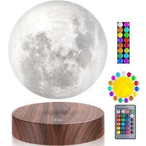 VGAzer Levitating Moon Lamp, Floating and Spinning 3D Moon Light 16 Colors Model ,Gifts for Women,Thanksgiving Christmas Gifts for Kids,Friends