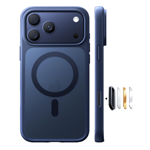 TORRAS Stronger Magnetic & Shockproof for iPhone 17 Pro Max Case, Fit for MagSafe, MilGrade Drop Protection, Camera Control, DIY Button, Slim for iPhone 17 Pro Max Phone Case Translucent Deep Blue