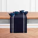 Solino Home Table Runner 60 Inches - 100% Pure Linen White and Navy French Stripe Table Runner 14 x 60 Inch Ideal for Dresser and Coffee Tables - Spring, 4th of July, Memorial Day, Fathers Day, Summer
