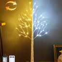 Lighted Birch Tree, 4ft 48LED Birch Tree Lights, Indoor Outdoor Artificial Twig Tree Light 9Modes Timer for Christmas Easter Home Party Wedding Decor,Warm & Cool White
