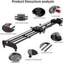 GVM 48"/120cm Motorized Camera Slider, APP Professional Carbon Fiber Dolly Rail Camera Slider, Motorized Time Lapse and Video Shot Follow Focus Shot and 120 Degree Panoramic Shooting