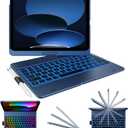 typecase Flexbook Keyboard Case for iPad 11th (A16, 2025) and iPad 10th Gen (10.9", 2022)  No Trackpad, 11-Color Backlight, 360 Rotatable, 7 Use Modes, Thin & Lightweight  Midnight Blue