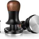 MHW-3BOMBER 58.5mm Espresso Tamper - 3 Spring Loaded Coffee Tamper with Sound Feedback - Barista Tamper Tool Espresso with 15lb / 30lbs Replacement Springs - Walnut Handle SUS304 Ripple Base T7071T-OS