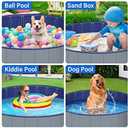Dog Pool for Large Dogs, Kiddie Pool Hard Plastic, Dog Bathtub Portable, Foldable Pool for Dogs Slip-Resistant (Dark Gray, L-47"x12")
