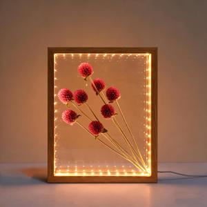Shadow Box Frame with Lights 10'' 8 '' Memory Boxes Keepsakes Display Case Dried Flower 3D Deep Picture Frame Memorial Gifts Memorabilia Medal Wedding Travel Baby Items (Wood Color)