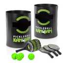 Kan Jam Pickleball Set - Play Pickleba Anywhere - Includes 4 Paddles, 4 Balls, And 2 Goals